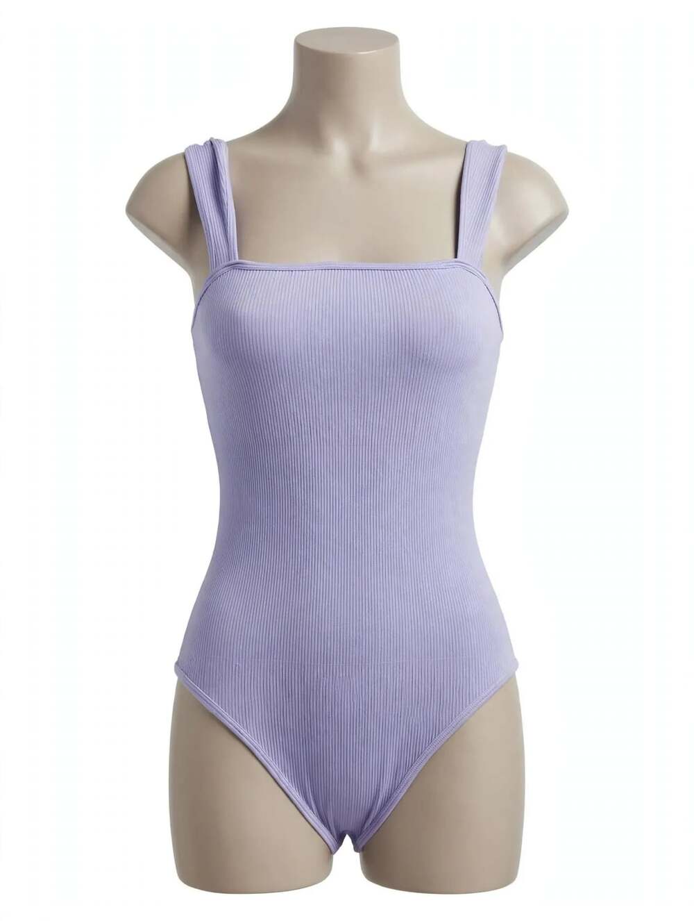 Snugs LuxeLift Seamless Sleeveless Wide Square Neck Ribbed Bodysuit Lilac